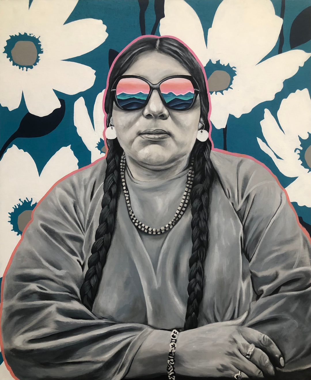 Stuart Sampson "On the Horizon 32" Mixed Media On Wood