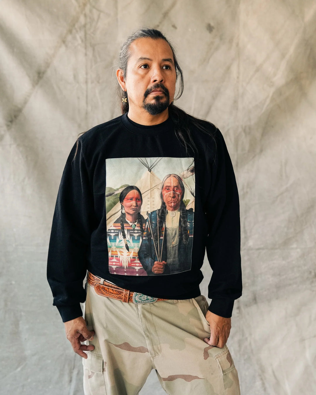 Thunder Voice Co. Native American Gothic Black Sweatshirt
