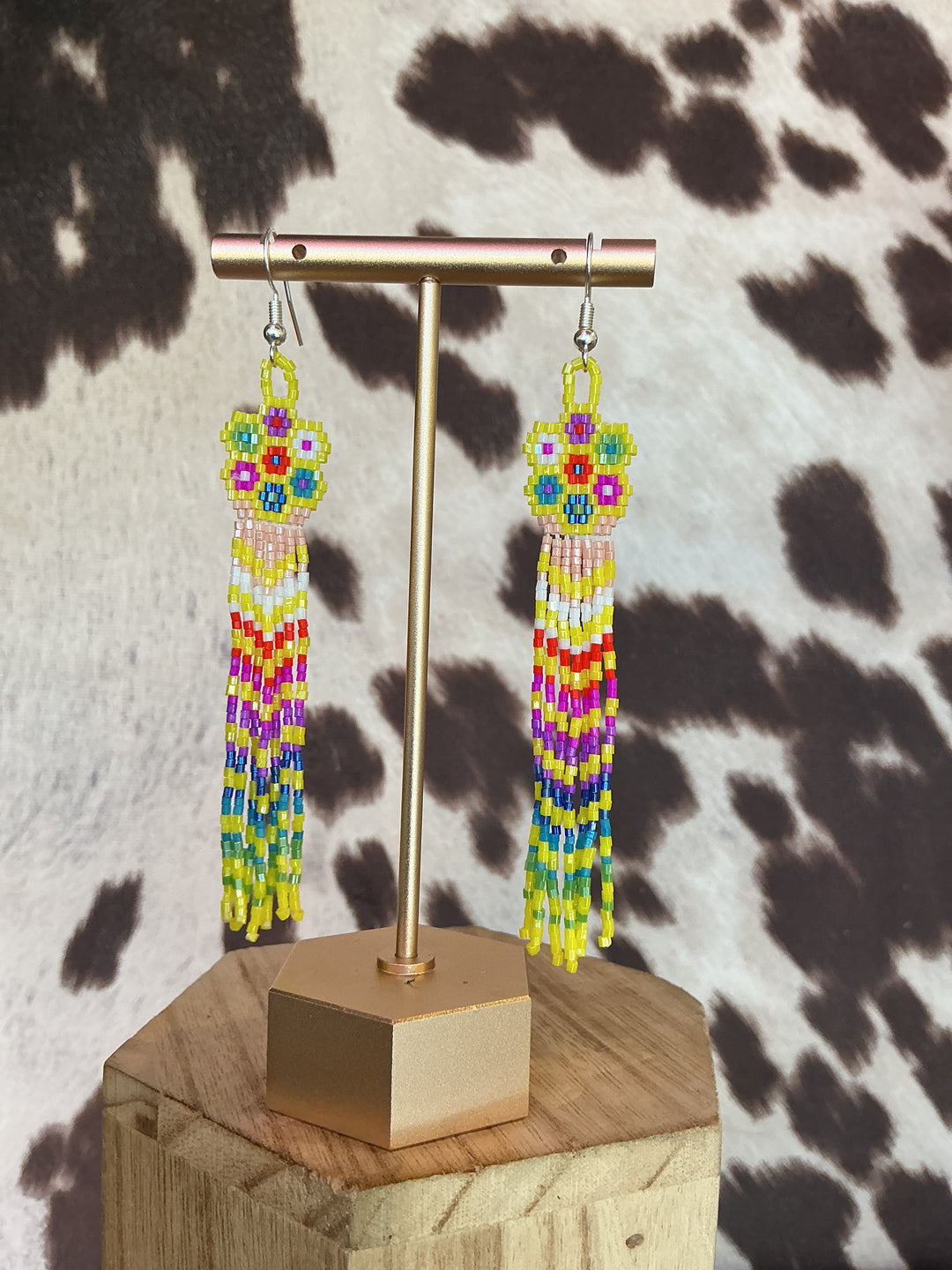 Gloria Begay Flower Drop Beaded Earrings