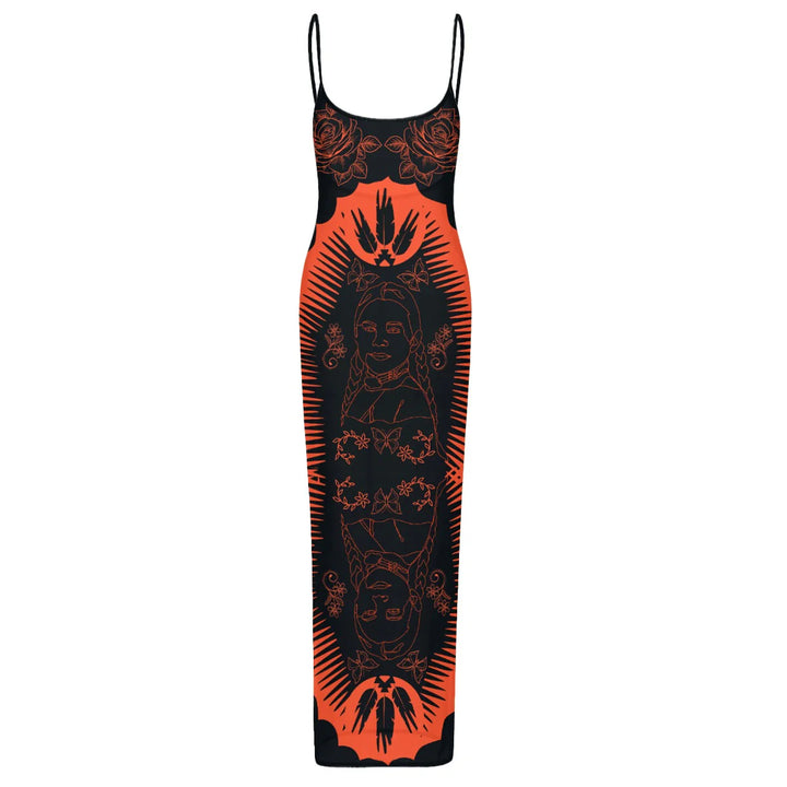 Matriarch Sheer Mesh Backless Dress