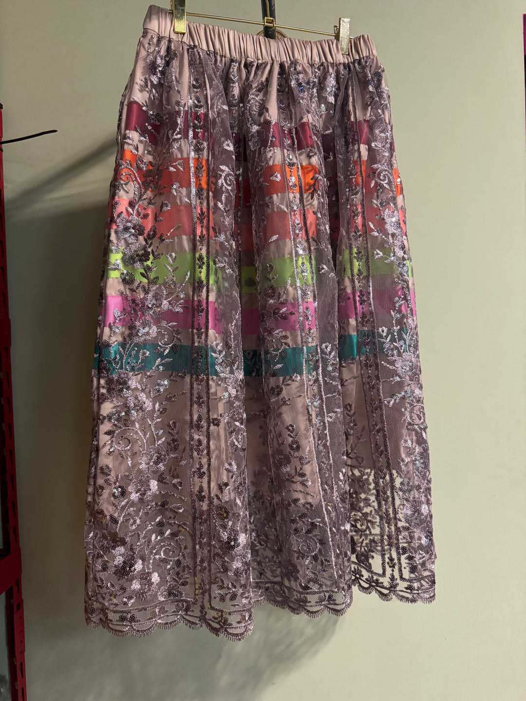 Sky-Eagle Collections Lace-Overlay Ribbon Skirt