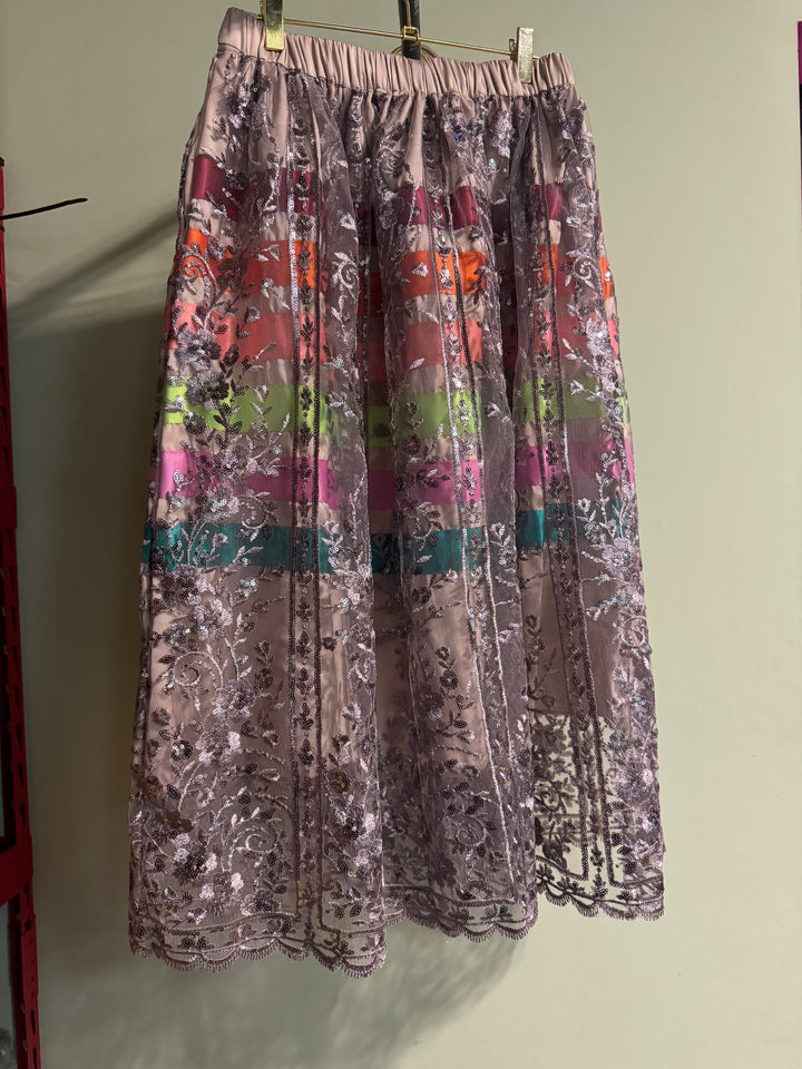 Sky-Eagle Collections Lace-Overlay Ribbon Skirt
