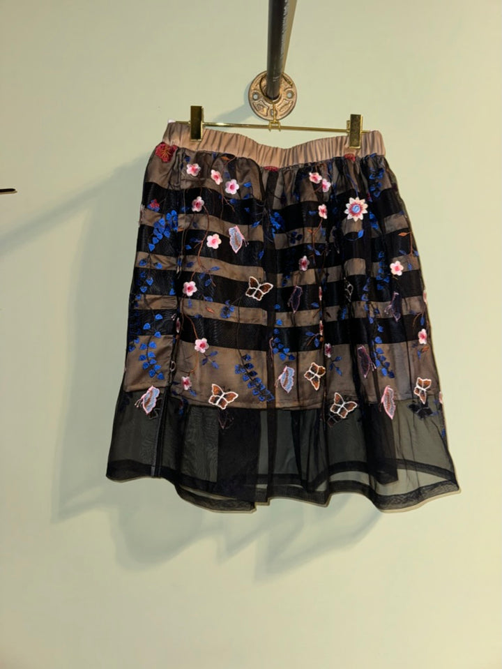 Sky-Eagle Collections Lace-Overlay Ribbon Skirt
