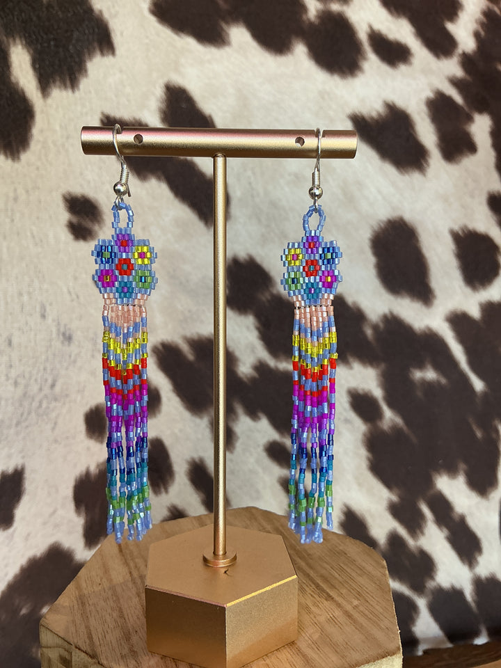 Gloria Begay Flower Drop Beaded Earrings