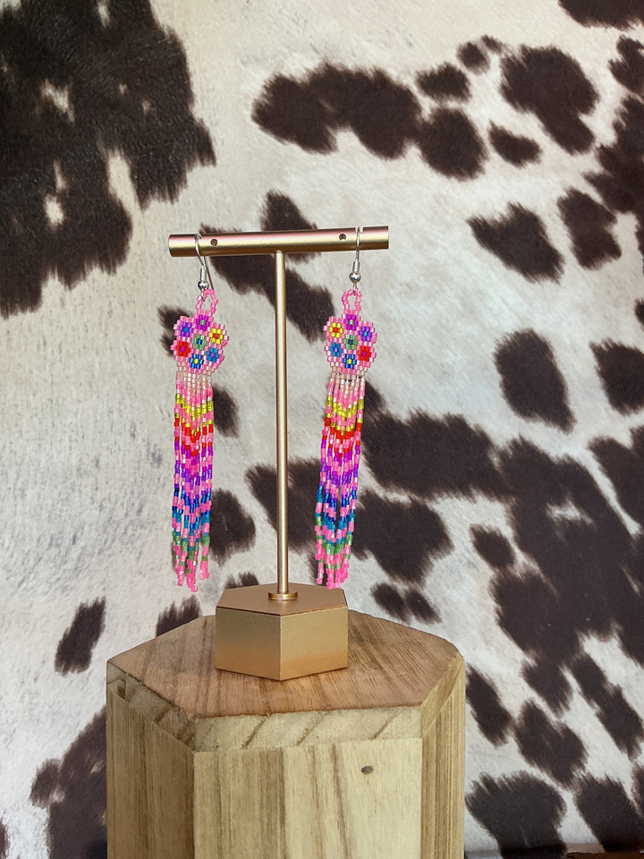 Gloria Begay Flower Drop Beaded Earrings