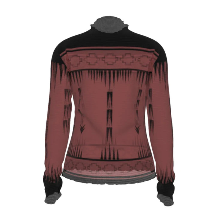 Native Print Mesh Long Sleeve shirt