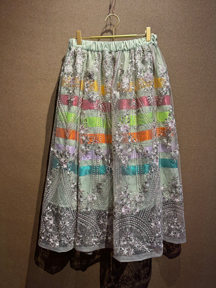 Sky-Eagle Collections Lace-Overlay Ribbon Skirt