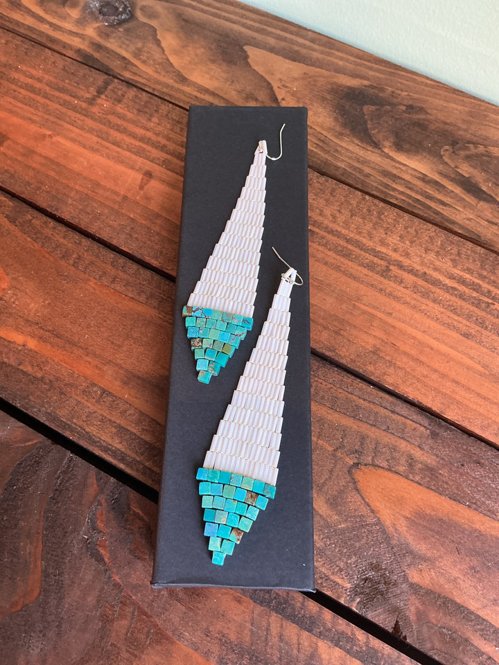 D.Martin Brick Stitch Stone earrings