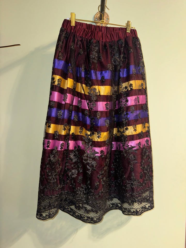 Sky-Eagle Collections Lace-Overlay Ribbon Skirt
