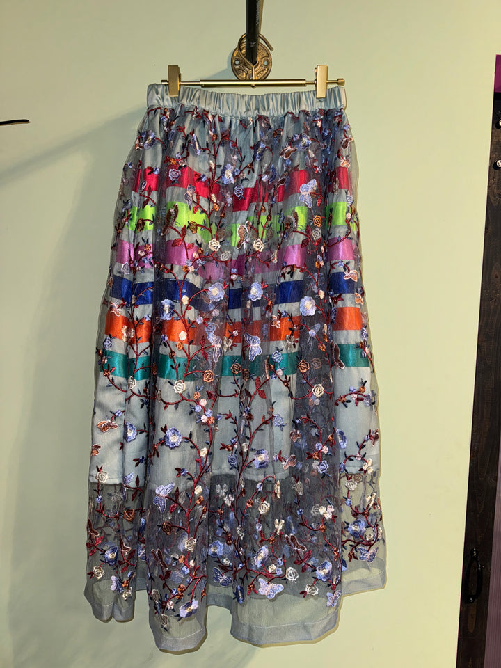 Sky-Eagle Collections Lace-Overlay Ribbon Skirt