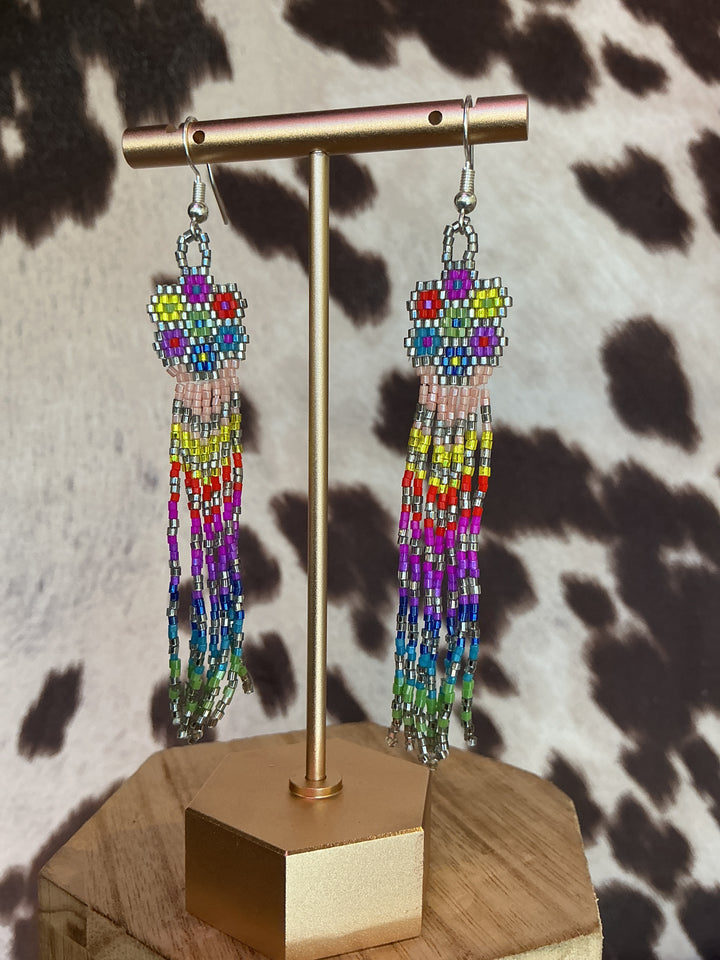 Gloria Begay Flower Drop Beaded Earrings