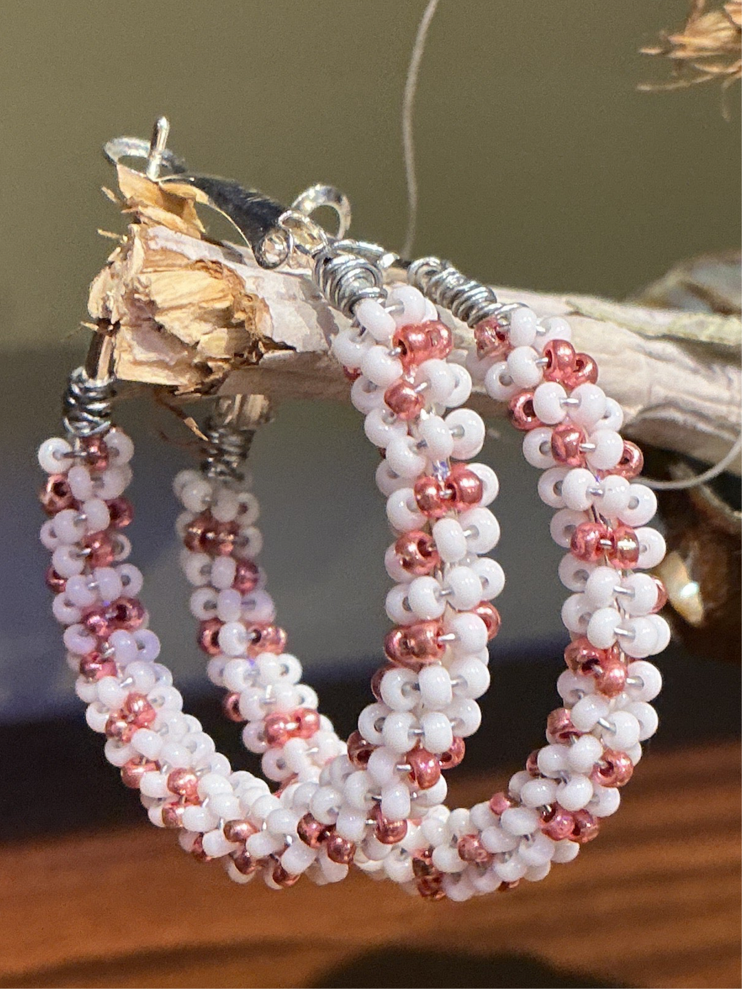 Donna Littlethunder Beaded candy hoop earrings