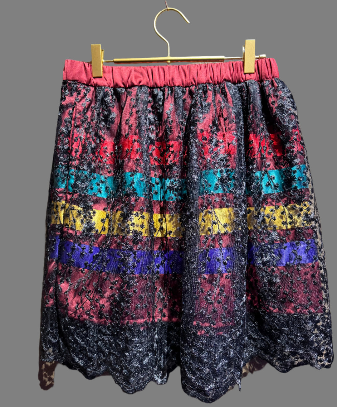 Sky-Eagle Collections Lace-Overlay Mini Ribbon Skirt