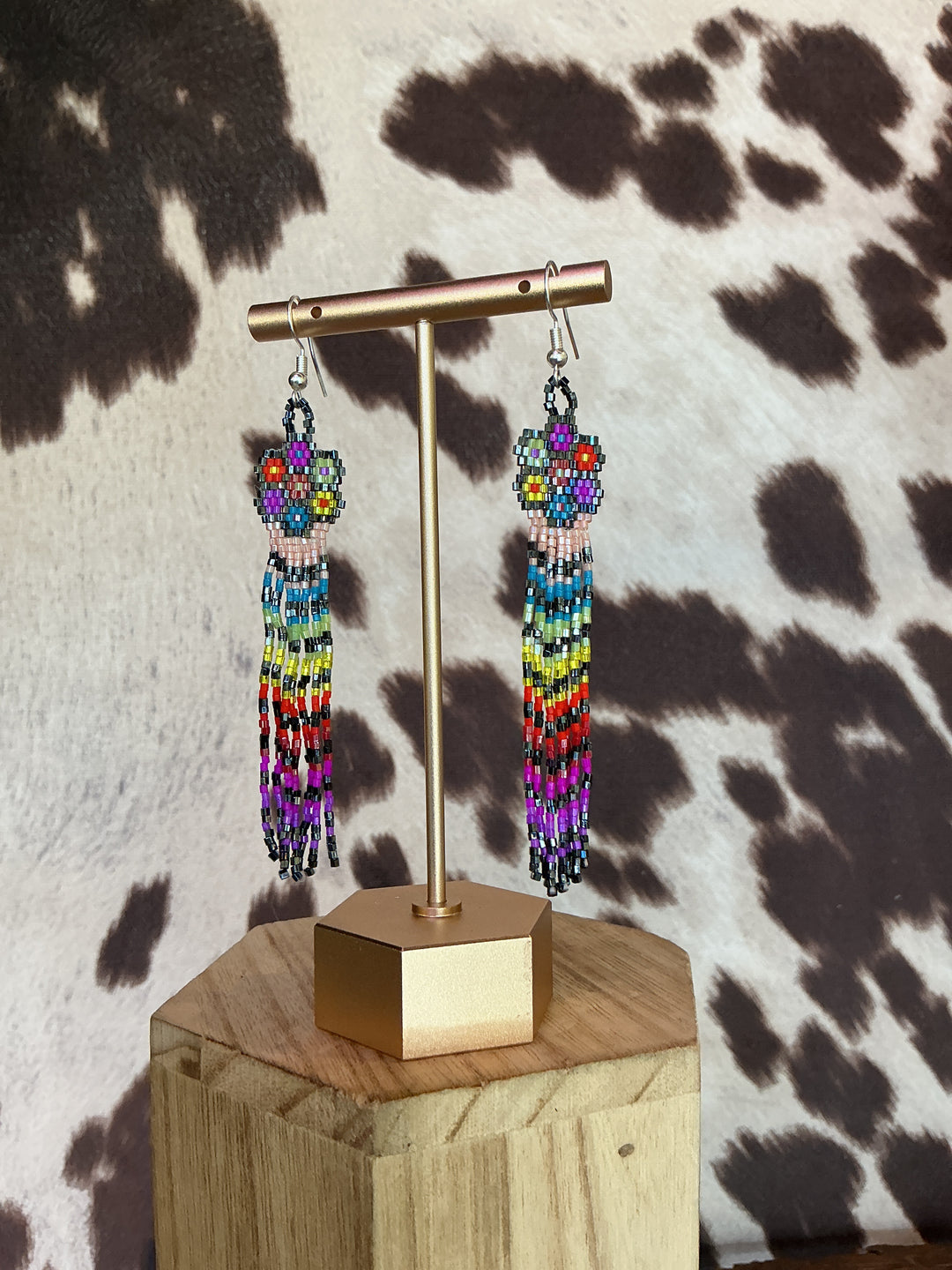 Gloria Begay Flower Drop Beaded Earrings