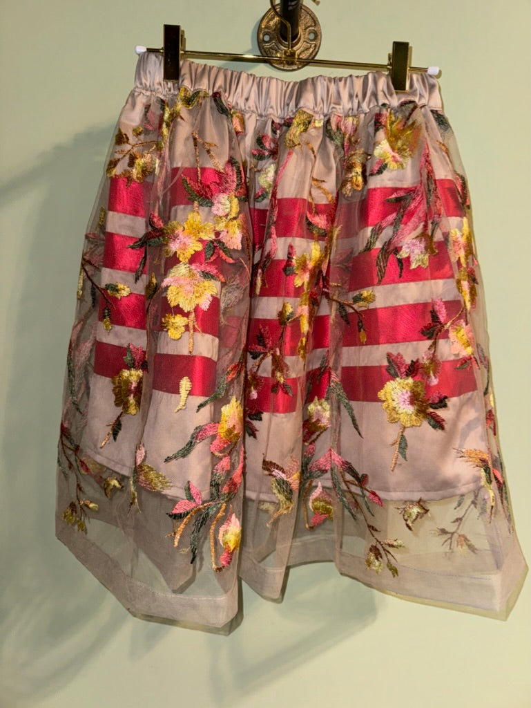Sky-Eagle Collections Lace-Overlay Ribbon Skirt