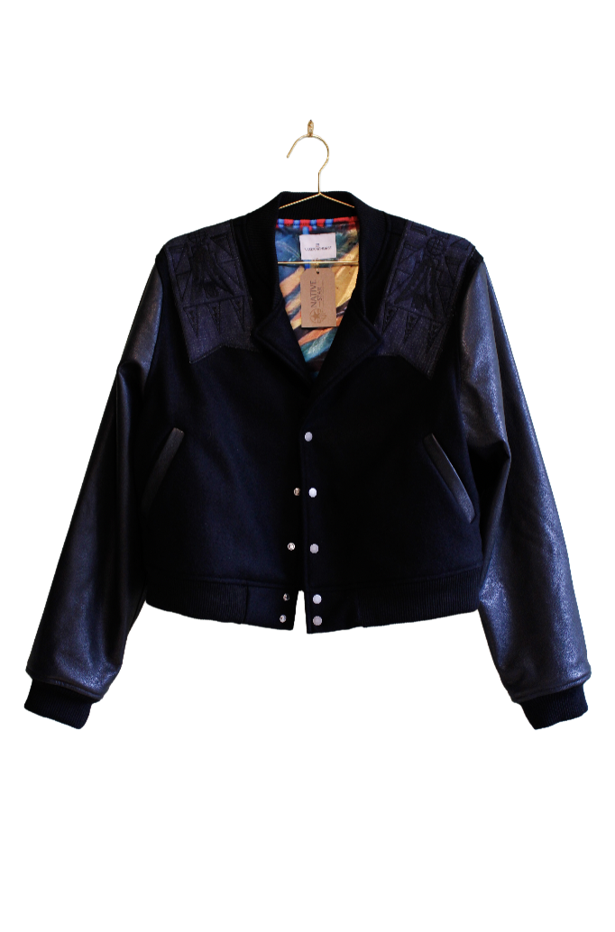 K. Lookinghorse Morning Star Bomber Jacket