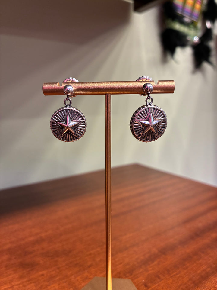 Star Button Earrings