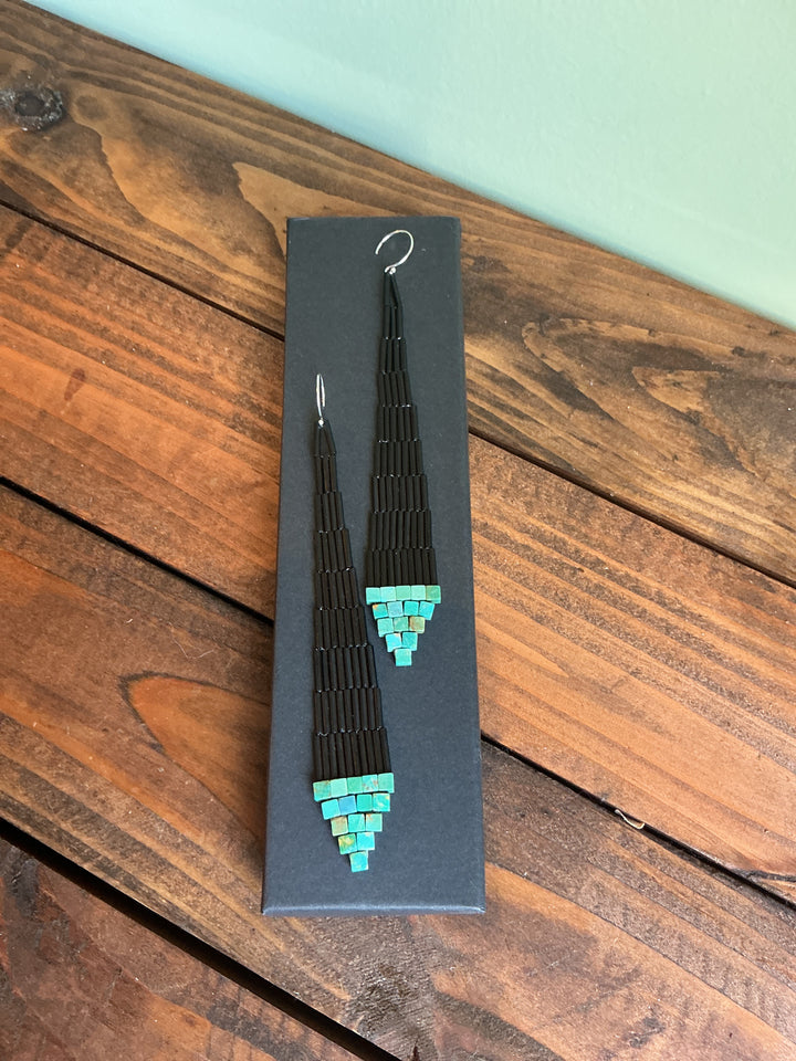 D.Martin Brick Stitch Stone earrings