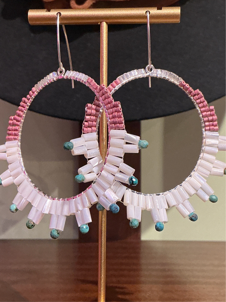D. Martin Sun Hoop Beaded earrings