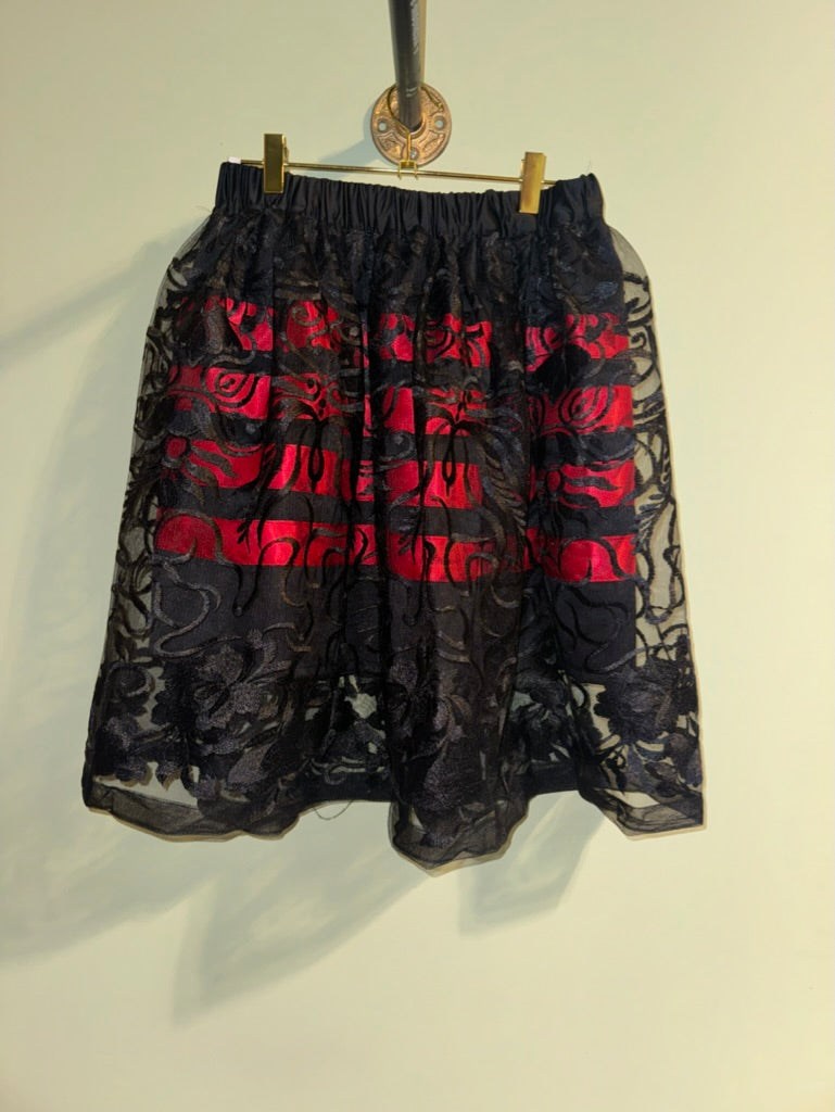 Sky-Eagle Collections Lace-Overlay Ribbon Skirt
