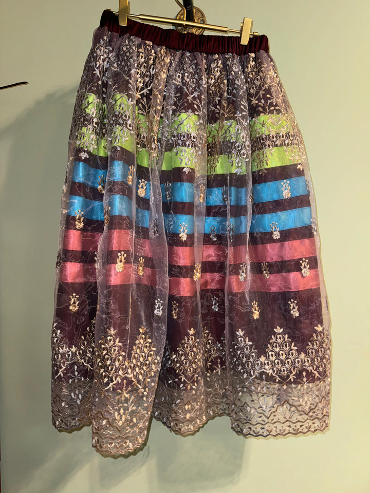 Sky-Eagle Collections Lace-Overlay Ribbon Skirt