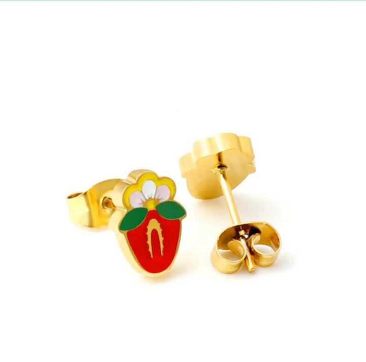 Strawberry Native Floral studs
