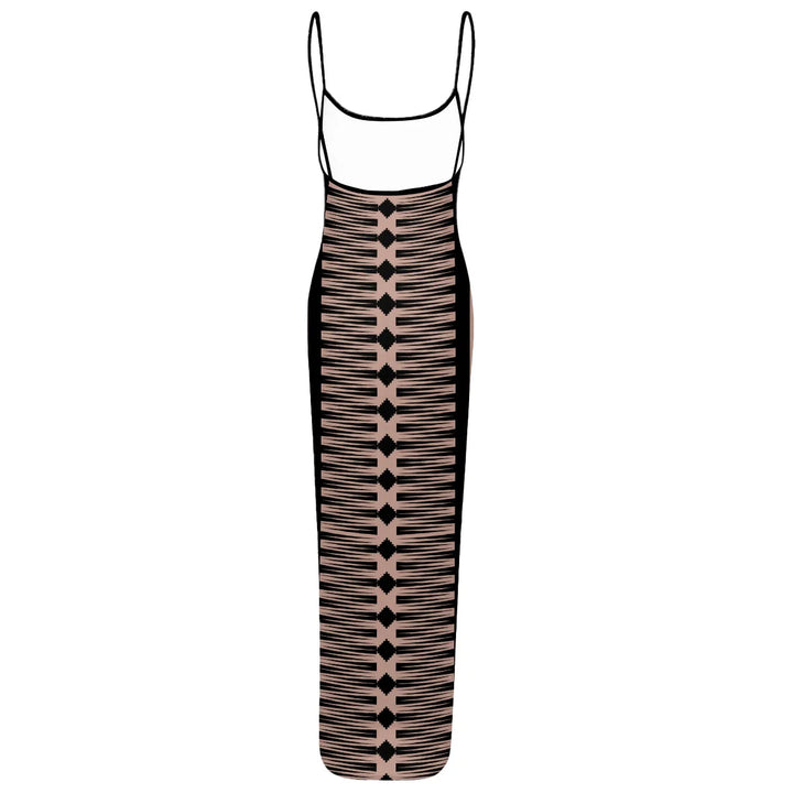 Indigenous Sheer Mesh Backless Dress
