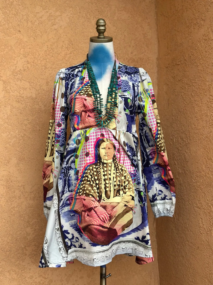 Pop Art Lantern Sleeve Dress