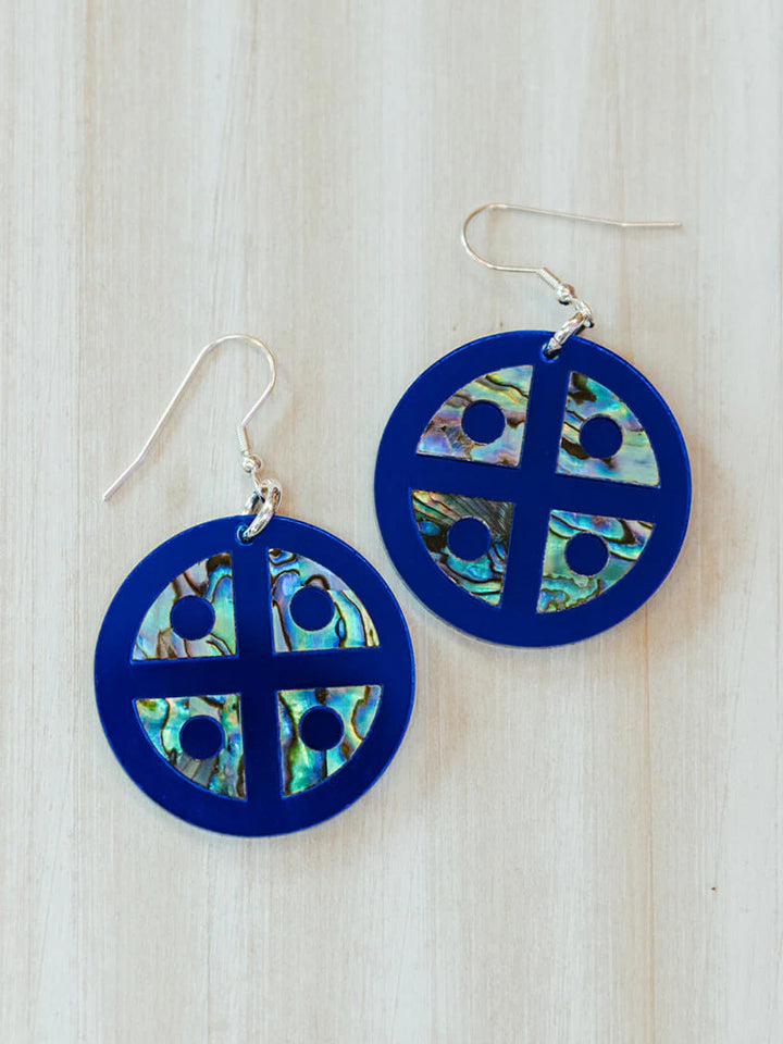 Copper Canoe Woman Protector Shield Earrings