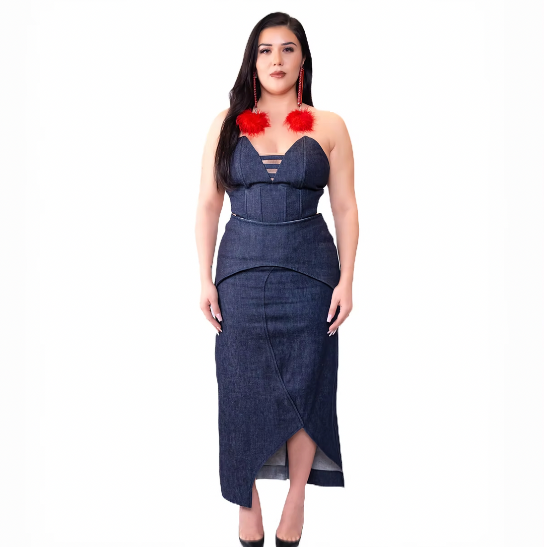 K. Lookinghorse Denim Corset