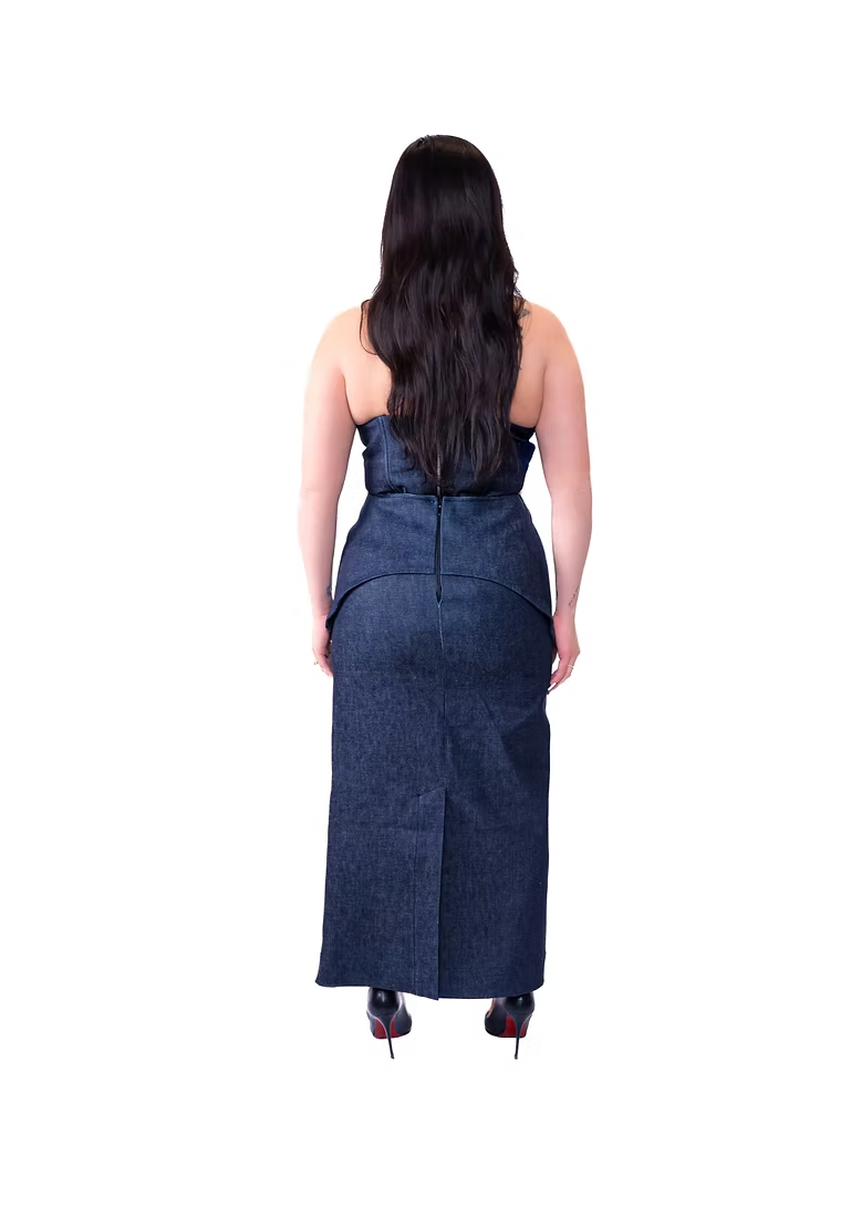 K. Lookinghorse Denim Nova Skirt