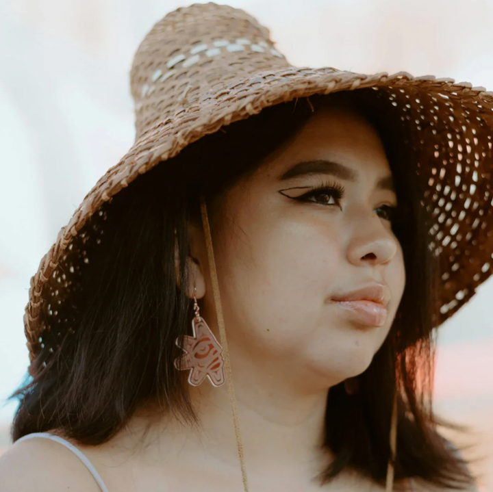 Copper Canoe Woman Balance Sun Earrings