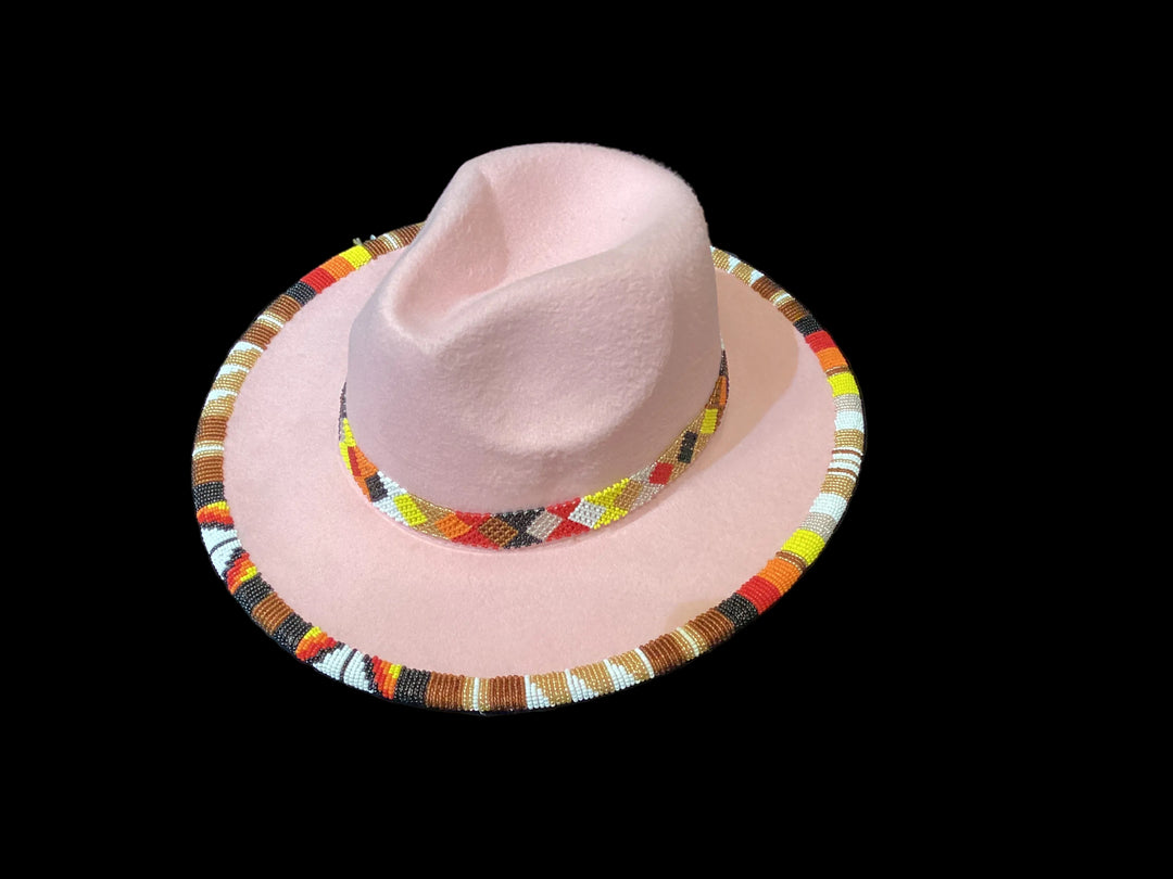 Beaded Brim Hat Medicine Wheel