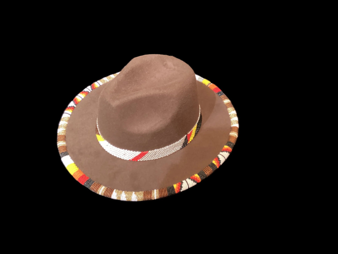 Beaded Brim Hat Medicine Wheel