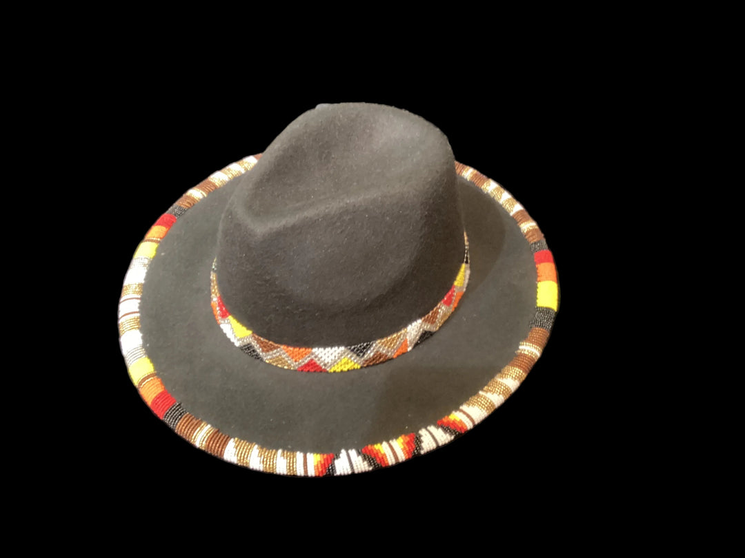 Beaded Brim Hat Medicine Wheel