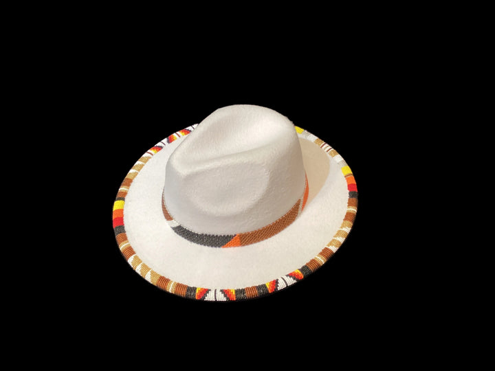 Beaded Brim Hat Medicine Wheel
