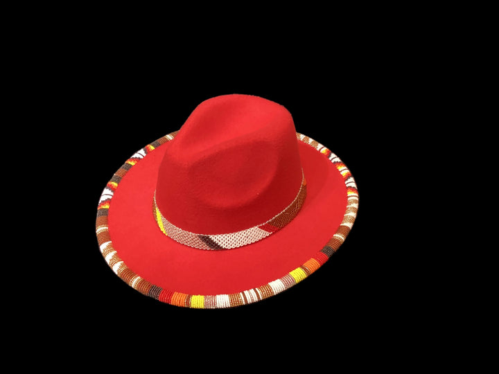 Beaded Brim Hat Medicine Wheel
