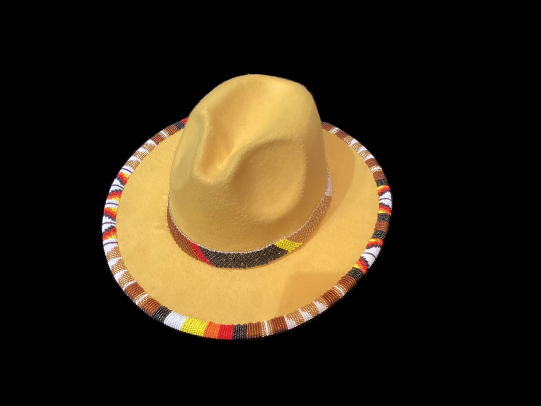 Beaded Brim Hat Medicine Wheel
