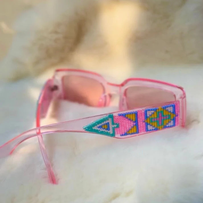 Pink Delica Beaded Sunglasses
