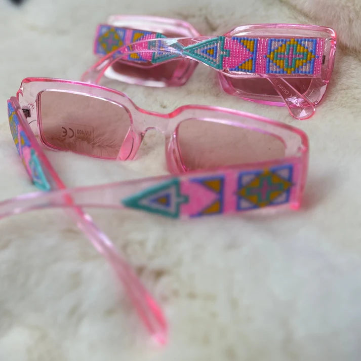 Pink Delica Beaded Sunglasses