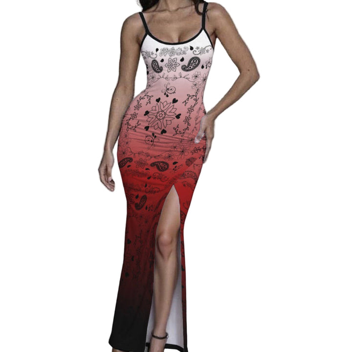 Bandana Long Slit Dress M